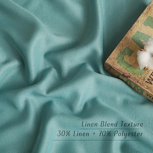Greyish Blue Linen Curtains for Kitchen (Greyish Blue / 55"W x 84"L (Pack of 2))