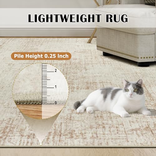 10x12 Area Rug for Living Room Bedroom (Beige/White / 10' x 12' (Rectangular))