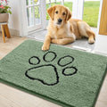 Dog Door Mat for Muddy Paws (36"X24" / Olive Green and Black)