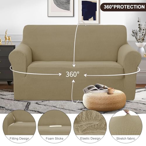 Loveseat Cover Stretch Couch Cover Sofa Slipcover (Sand / Loveseat)