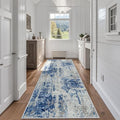 Runner Rugs for Hallways Kitchen 2.6x8 Non Slip Washable Blue Grey White (Blue Grey/White / 2'6" x 8' (Rectangular))