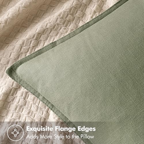 Decorative Linen Euro Sham Pillow Covers 26x26 Sage Green (Sage Green / 26" x 26" (Pack of 2))