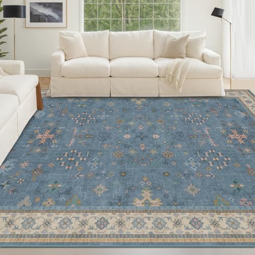 5x8 Rug for Living Room (5' x 8' (Rectangular) / Dusty Blue)