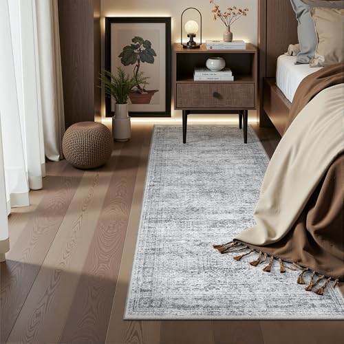 2x5 Rug Runners for Hallways Non Slip (Grey/Ivory / 2' x 5' (Runner))