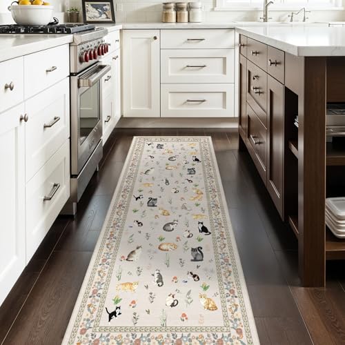 2'6"x8 Washable Kitchen Runners (Light Beige / 2'6" x 8' (Runner))