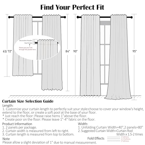 Short Beige Dusty Blue Buffalo Plaid Curtains 54 Inches Long (Dusty Blue/Beige / 40"W x 54"L (Pack of 2))