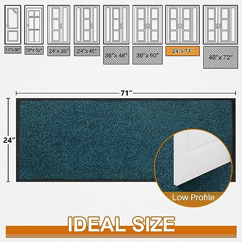 Super Absorbent Front Door Mat (Blue / 2' x 6' (Rectangular))