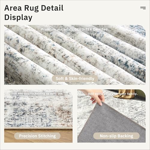 5x7 Area Rugs Blue (Blue/Ivory / 5' x 7' (Rectangular))