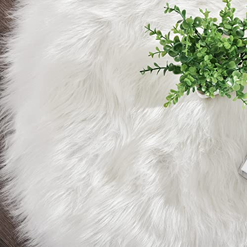 Area Rugs 6x9 Faux Fur Sheepskin Rug for Living Room (6' x 9' (Rectangular) / White)
