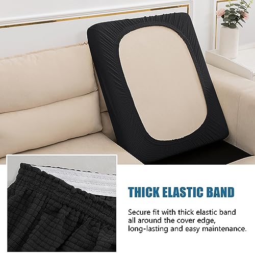 Water Repellent Sofa Cushion Slipcovers (Medium / Black)