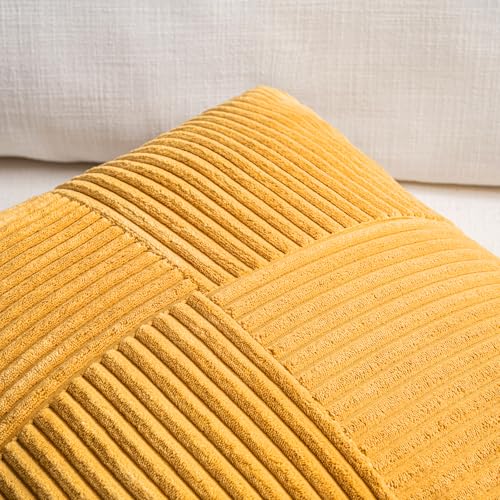 2 Packs Gold Yellow Lumbar Decorative Throw Pillow Covers 16x28 Inch for Couch Bed Sofa (Gold Yellow / 28" x 16" (Pack of 2))