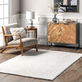 Nia White Geometric Washable Area Rug (Nia White / 2' x 3' (Rectangular))