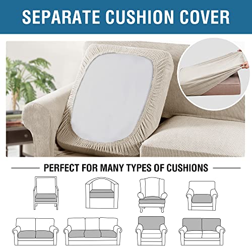 3 Piece Stretch Sofa Covers for 2 Cushion Loveseat Couch Covers for Living Room Furniture Cover (Medium / Island Fossi)