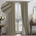 108 Inch Curtains 2 Panel Set Burg Modern Earthy Earth Tone Decorative Dark Out Taupe Curtain for Bedroom Heat Cold Blocking Window Coverings 9ft High Ceiling Drapes for Living Room Back Tab (Dark Taupe / 52"W x 108"L (Pack of 2))