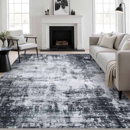 9x12 Area Rug Living Room Rug (Dark Black / 9' x 12' (Rectangular))