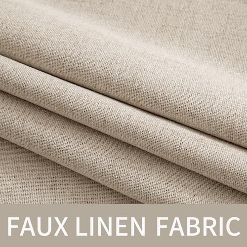 100% Blackout Linen Curtains for Bedroom 52x84 Inches Taupe (Taupe / 52"W x 84"L (Pack of 2))