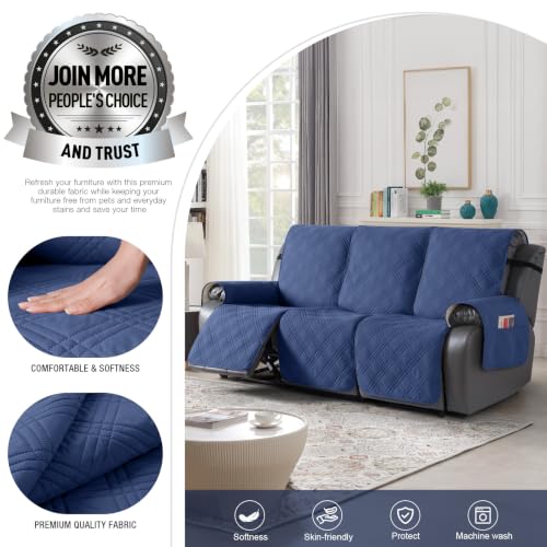 100% Waterproof Recliner Sofa Cover (Ocean Blue / 3 Seater Standard)