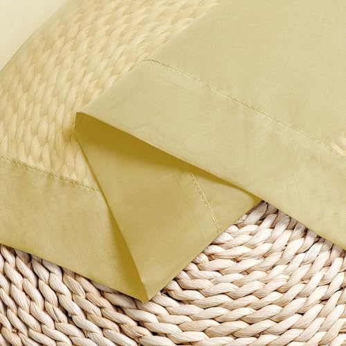 Mustard Yellow Sheer Curtains 54 Inches Long (Yellow / 42"W x 54"L (Pack of 2))
