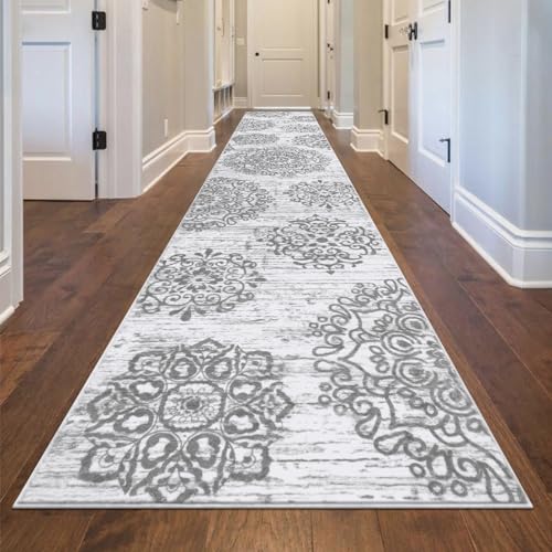 HEBE Hallway Runner Rug 2'8''x14' (Grey / 2'8" x 14' (Rectangular))