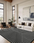 Washable 6x9 Area Rugs for Living Room Modern Abstract Rug (Indigo Black / 6' x 9' (Rectangular))