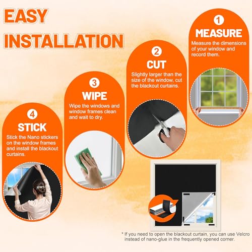 79x57in Blackout Curtains for Bedroom Portable Window Blinds Cover Thermal (79"W x 57"H)
