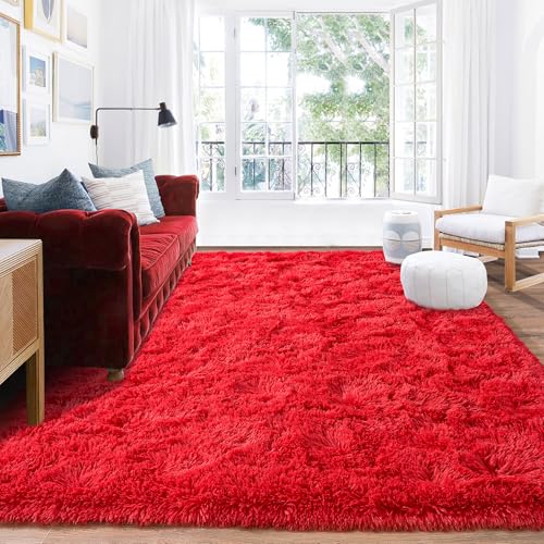 Rugs for Living Room 5x7 (5' x 7' (Rectangular) / Red)