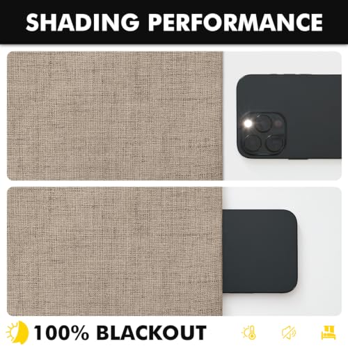 100% Blackout Linen Curtains 42 x 72 Inch Copper Brown 2 Panels (Copper Brown / 42"W x 72"L (Pack of 2))