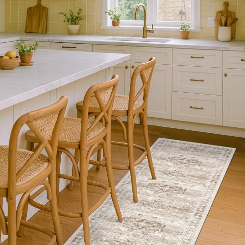 Boho Bathroom Rug 2x5 Runner (2' x 5' (Runner) / Latte / Beige)
