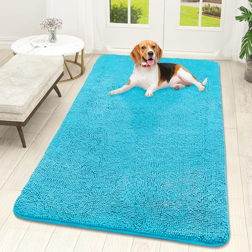 Dog Door Mat for Muddy Paws 59x32 (Aqua Blue / 59" X 32")