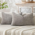 Decorative Lumbar Throw Pillow Covers 12x20 Inch Light Gray 2 Pack (20" x 12" (Pack of 2) / Light Gray)