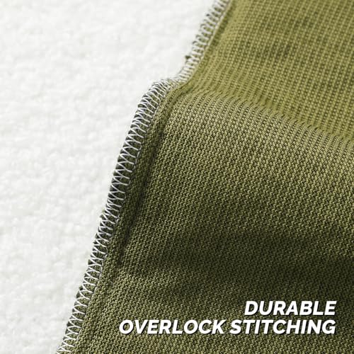 Pack of 2 Faux Fur Teddy Boucle Pillow Covers 18x18 Inch (Olive Green / 18" x 18" (Pack of 2))