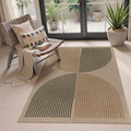 Modern Rainbow Easy Jute 3x5 Patio Rug (3' x 5' (Rectangular) / Nature/Bi-color Rainbow)
