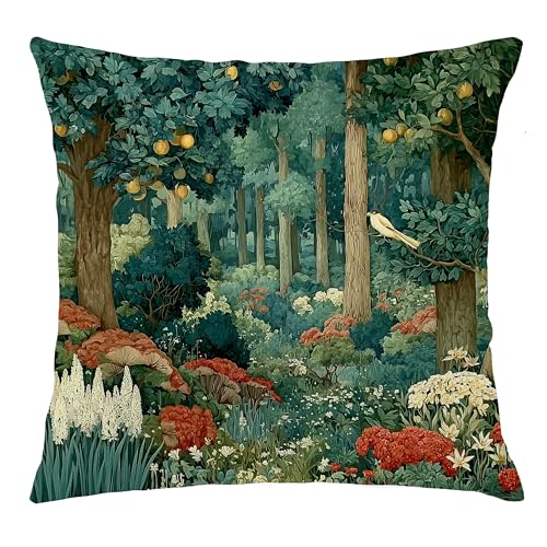 Rustic Forest Green Pillow Covers 18x18 Double (Forest-green Forest -27 / 18" x 18" (Pack of 1))