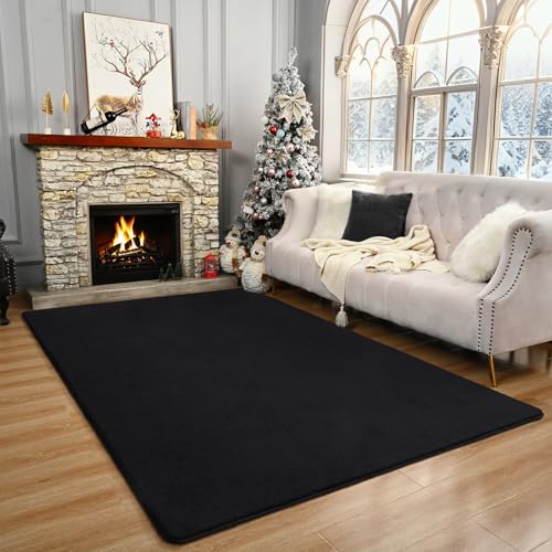 Large Area Rugs for Bedroom Living Room (6' x 9' (Rectangular) / Black)