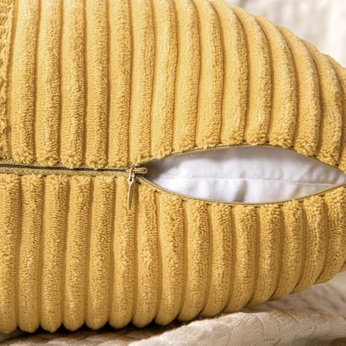 Golden Mustard Decorative Throw Pillow Covers for Couch 20x20 Inch (20" x 20" (Pack of 2) / Golden Mustard)