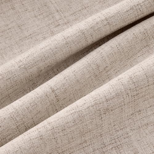 100% Blackout Linen Curtains for Bedroom 42 x 72 Inch Beige 2 Panels (Beige / 42"W x 72"L (Pack of 2))
