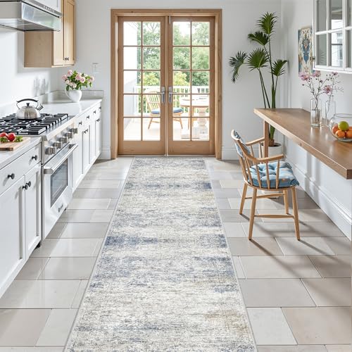 2x8 Runner Rug Non Slip (Blue/Brown/Ivory / 2' x 8' (Runner))