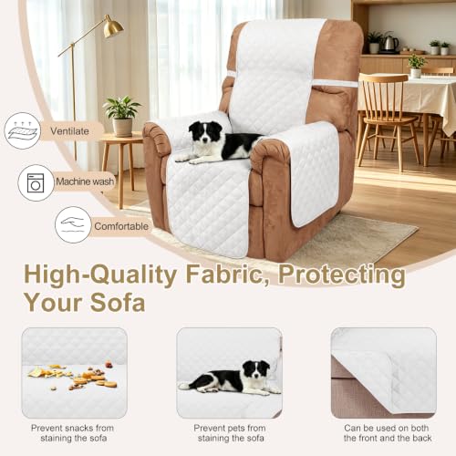 Reversible Recliner Chair Covers (White/White / 28'' Recliner)
