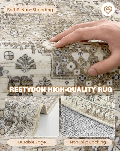Kitchen Runner Rug Non Slip Washable Rugs 2.5x8 (Brown / 2'6" x 8' (Runner))