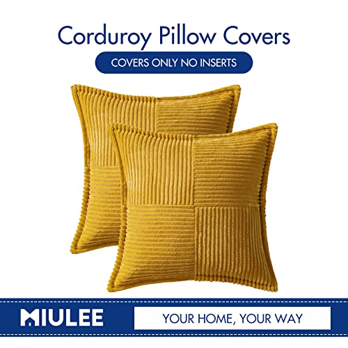 Decorative Throw Pillow Covers for Couch 20x20 Inch Mustard Yellow (Mustard Yellow / 20" x 20" (Pack of 2))