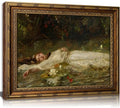 Vintage Gold Framed Ophelia Canvas Wall Art Gothic Dark Academia Pond Lotus Painting Picture Wall Decor Retro Romantic Victorian Antique Woman Poster Print Artwork for Living Room Bedroom Bathroom (Ophelia / 24"L x 16"W)