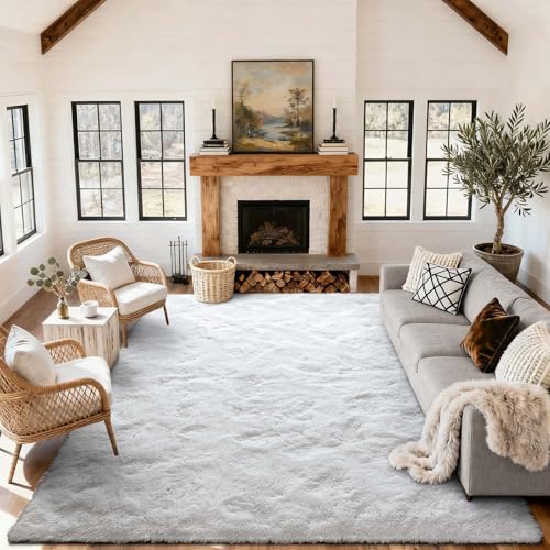 9x12 Ft Extra Large Shag Rugs for Living Room (Ef White / 9' X 12' (Rectangular))