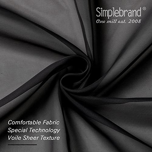 Black Sheer Curtains 72 Inches Long 2 Panels for Living Room (Black / 42"W x 72"L (Pack of 2))