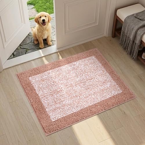 Bathroom Rugs 24x17 Non Slip Washable (Pink / 1'5" x 2' (Rectangular))
