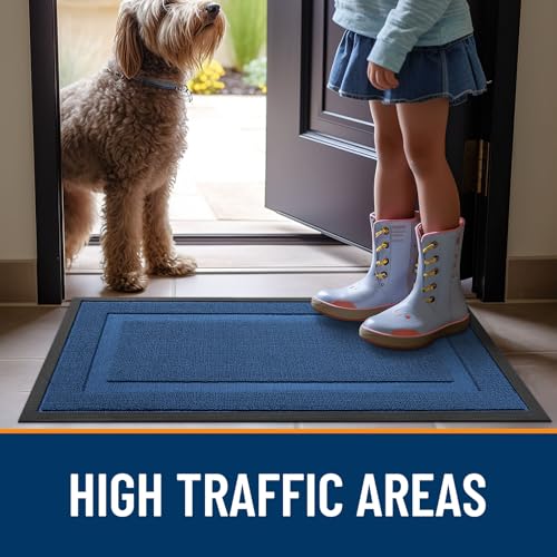 Front Door Mat Outside 29.5x17 (Navy Blue / 29.5" x 17")