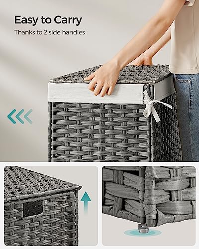 Woven Storage Basket with Lid (105 L / Gray)