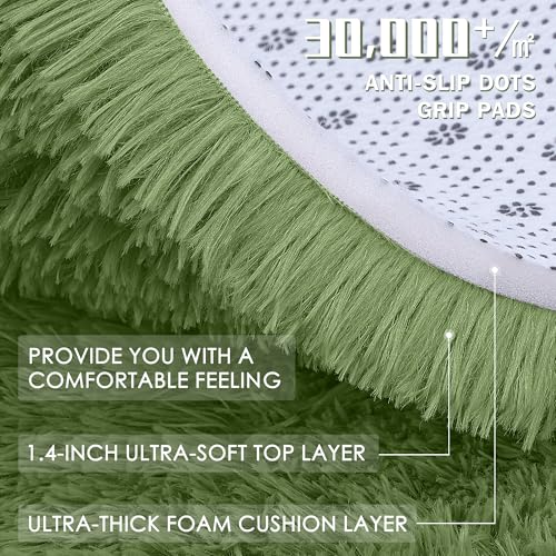2x8 Machine Washable Runner Rugs for Hallway (2x8 Ft / Green)