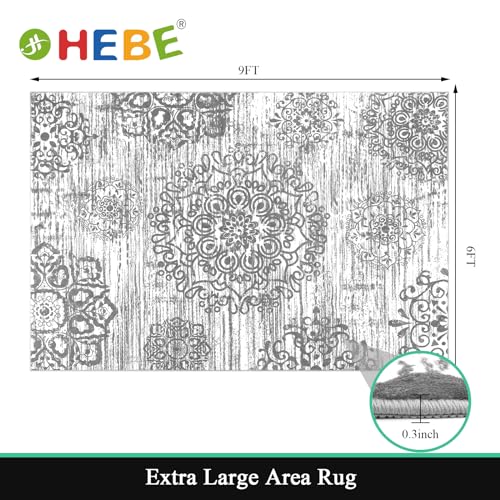 HEBE Area Rug for Living Room 6'x9' (Grey / 6' x 9' (Rectangular))