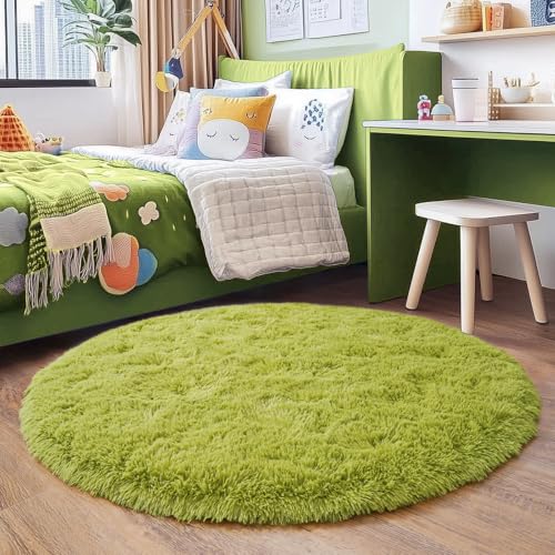 6‘x6’ Grass Green Round Rug for Bedroom (6' (Round) / Grass Green)