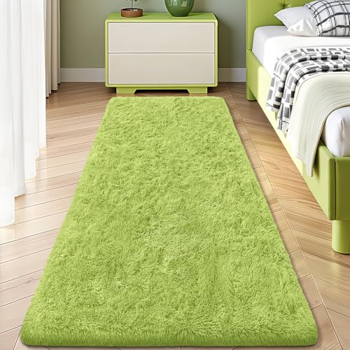 2x8 Machine Washable Runner Rugs for Hallway (2x8 Ft / Grass Green)